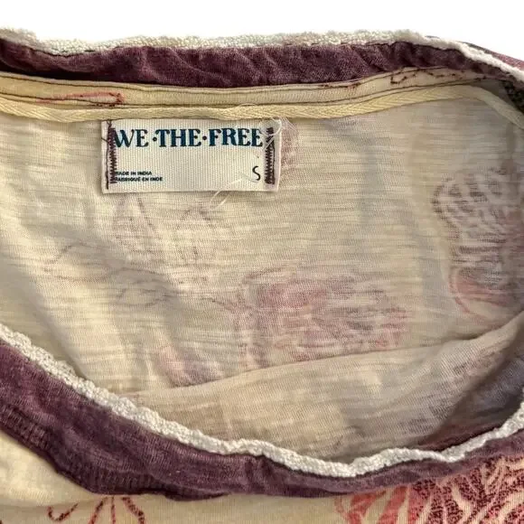 We The Free Women's Wish You Were Here Floral Print Short Sleeve Tee Small - Picture 5 of 7